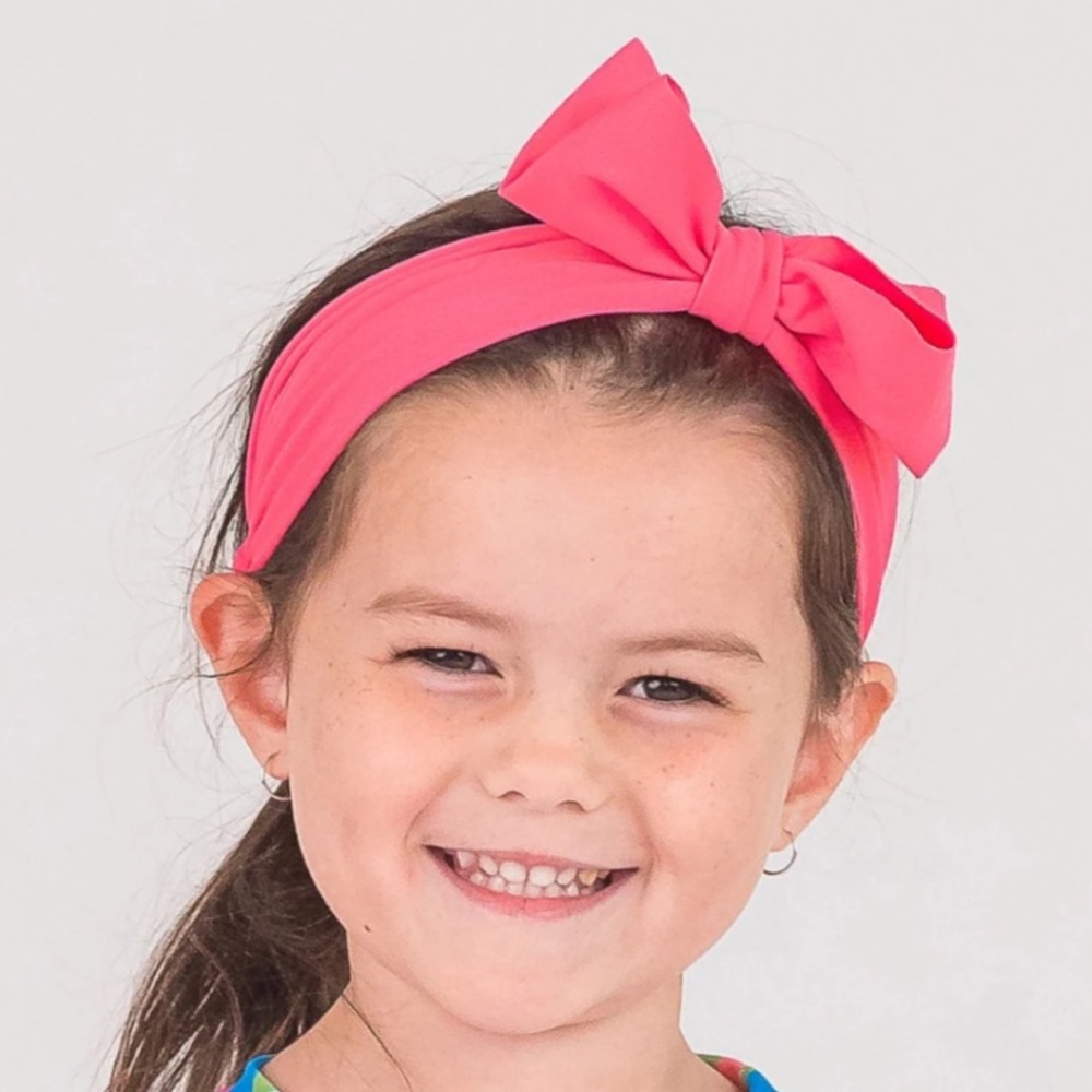 NWT RUFFLE BUTTS SWIM BOW HEADBAND SIZE 0-12M